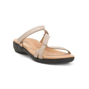 TROTTERS Grey Leather Raja Comfort Sandals